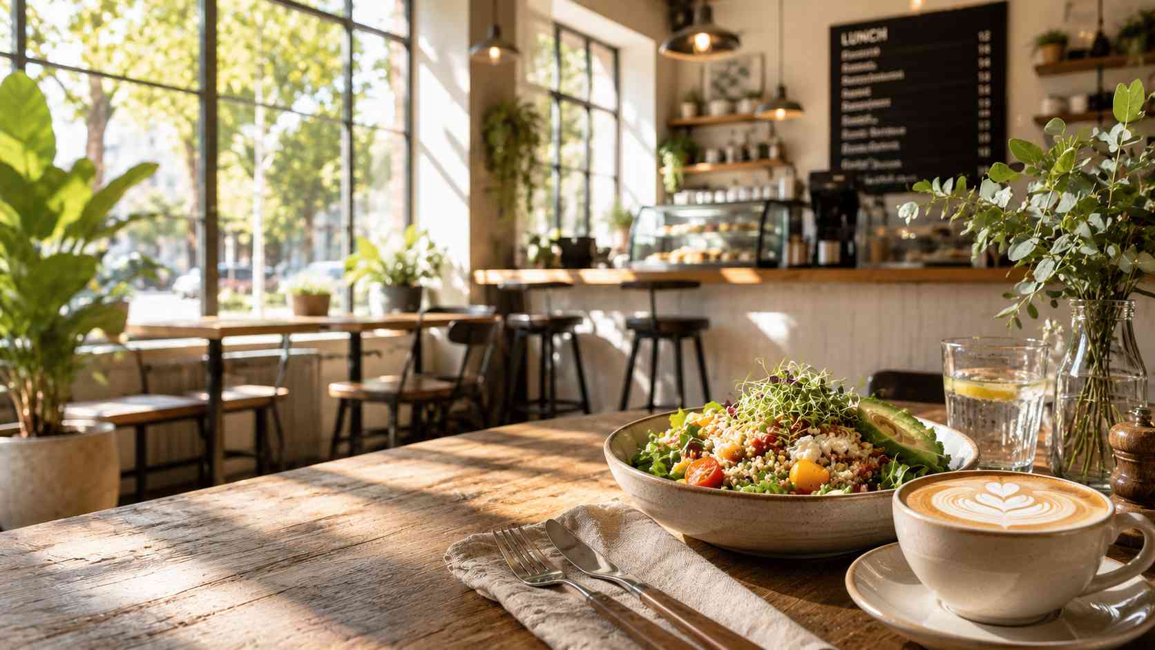 Velour Café in the golden afternoon