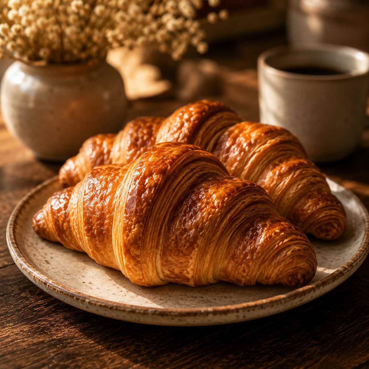 Buttery fresh-baked croissants