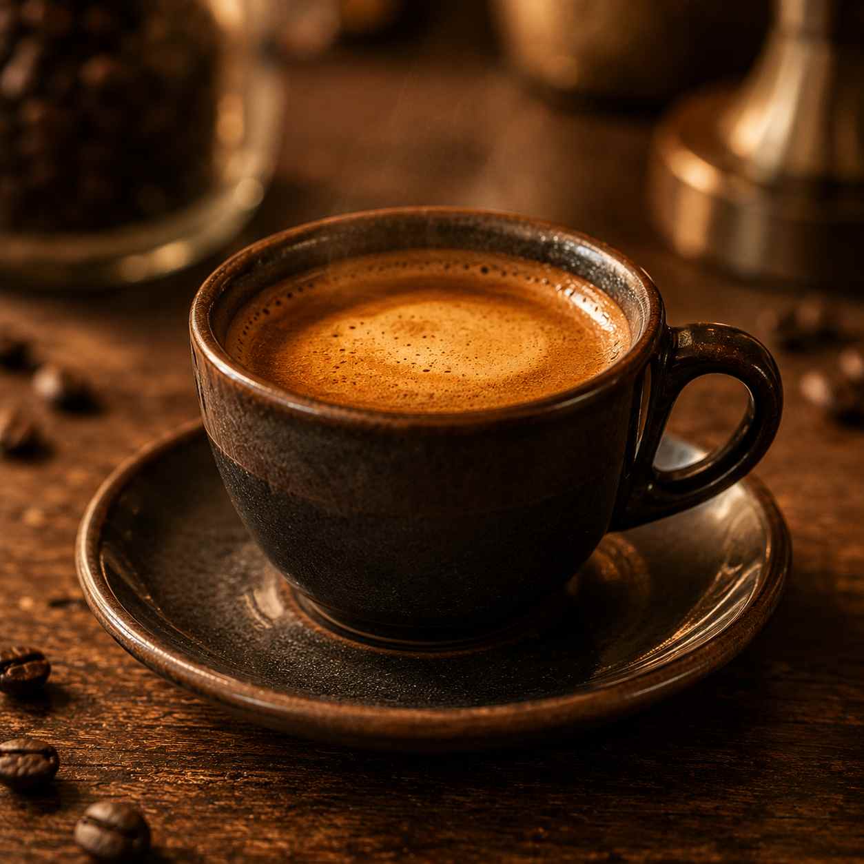 Freshly pulled espresso shot