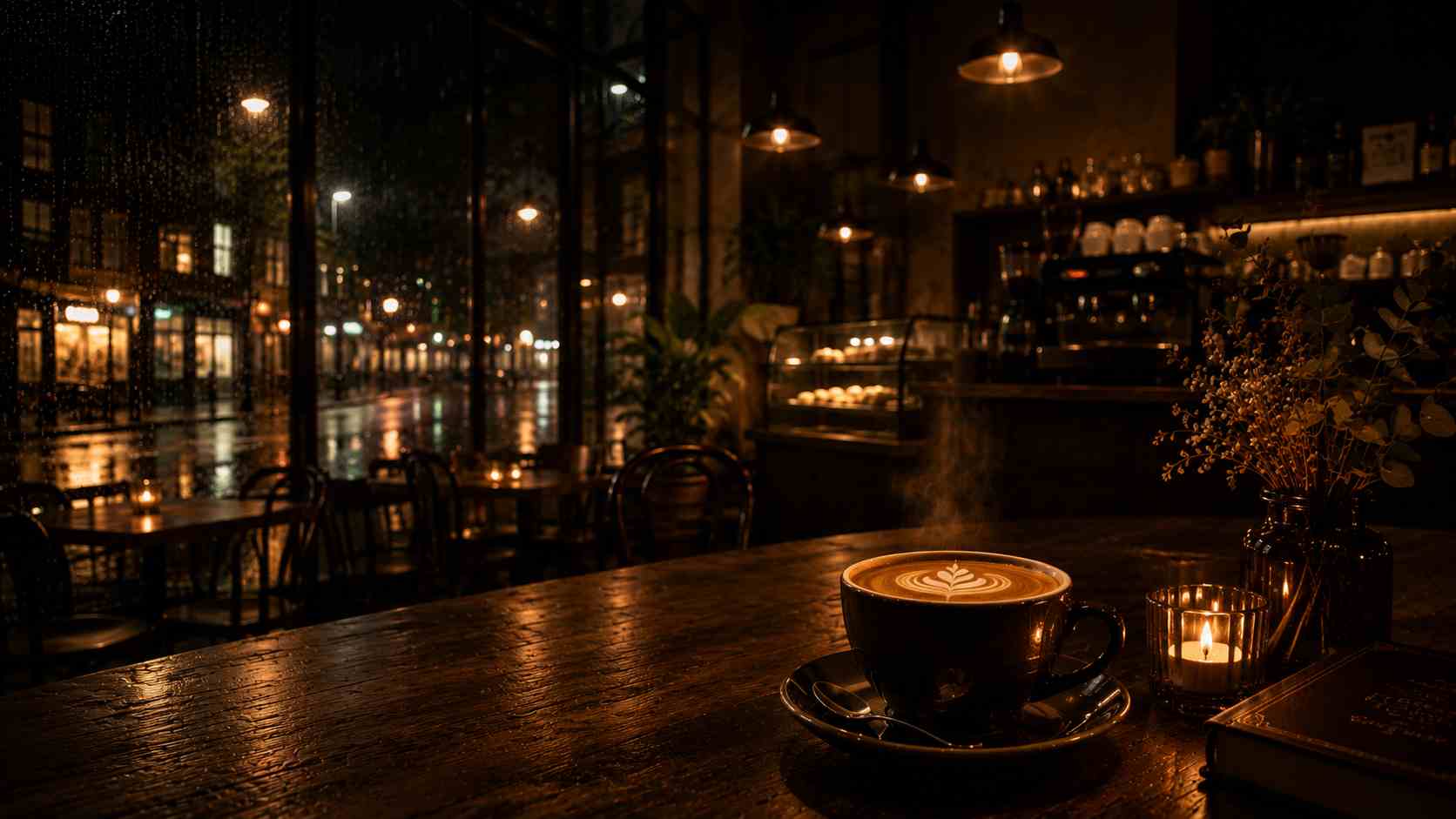 Velour Café at quiet night