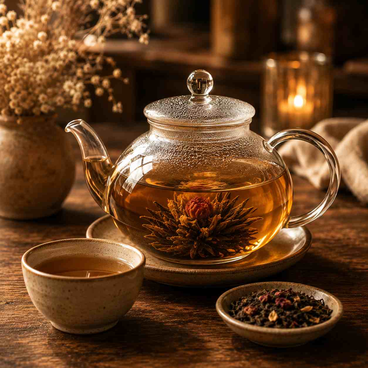 Delicate loose-leaf tea