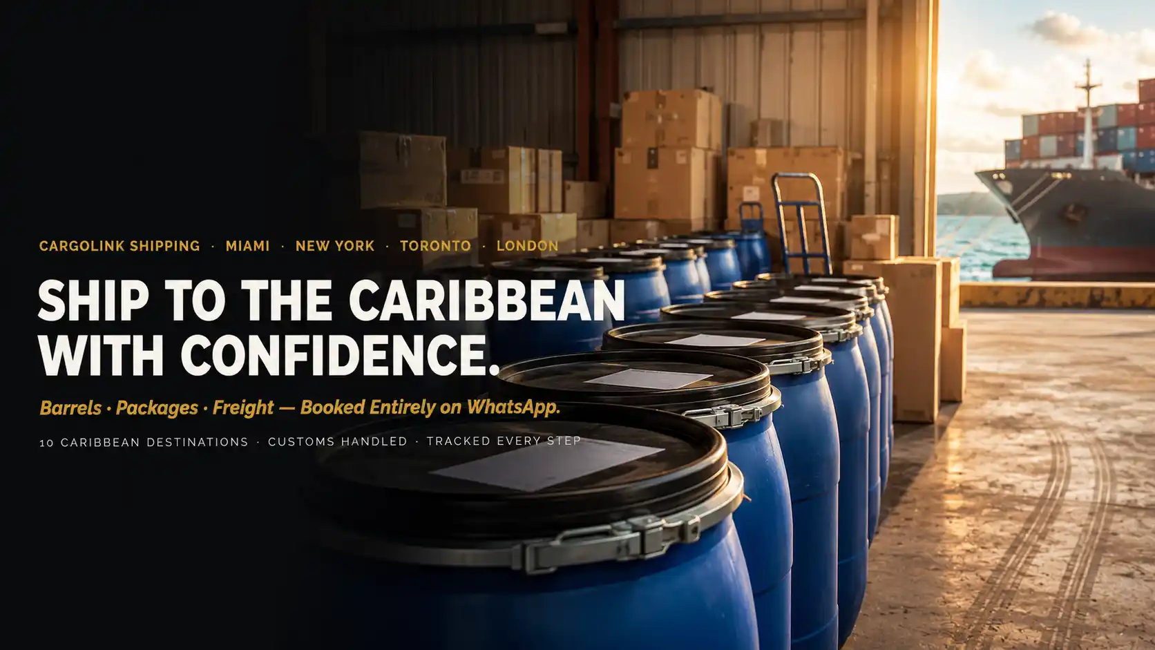 CargoLink Shipping — sample shipping and barrel service conversion system preview