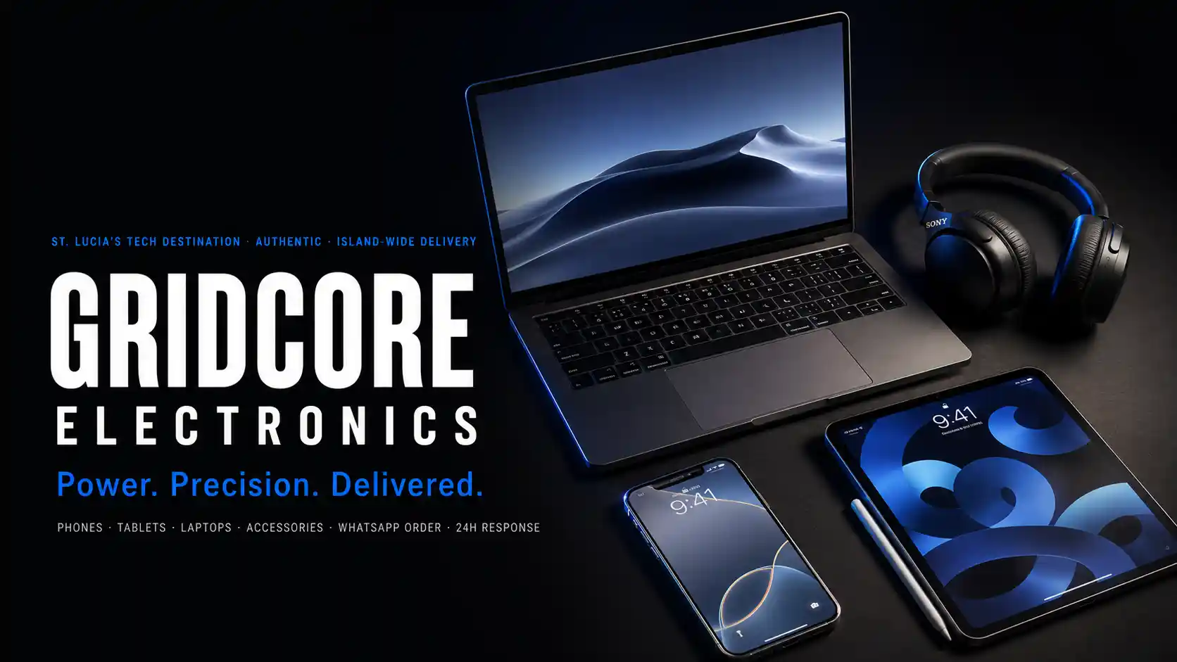GridCore Electronics — sample tech store conversion system preview